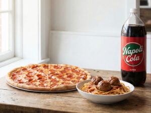 #4 - 14" Cheese Pizza + Spagheti And meatball + (1) 2 Liter Soda