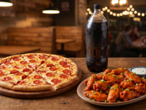 #9 - 16" Pizza +1 Topping + 20 Wings + (1) 2 Liter Soda